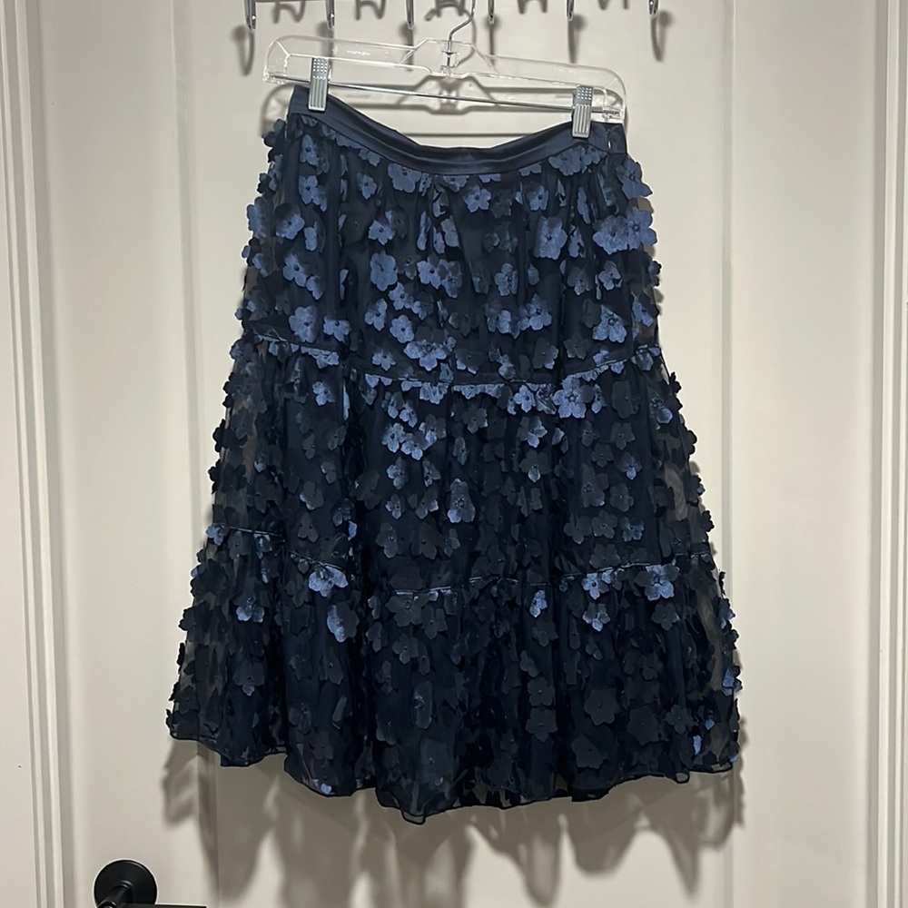 Eva Franco 3D Flower Midi Skirt